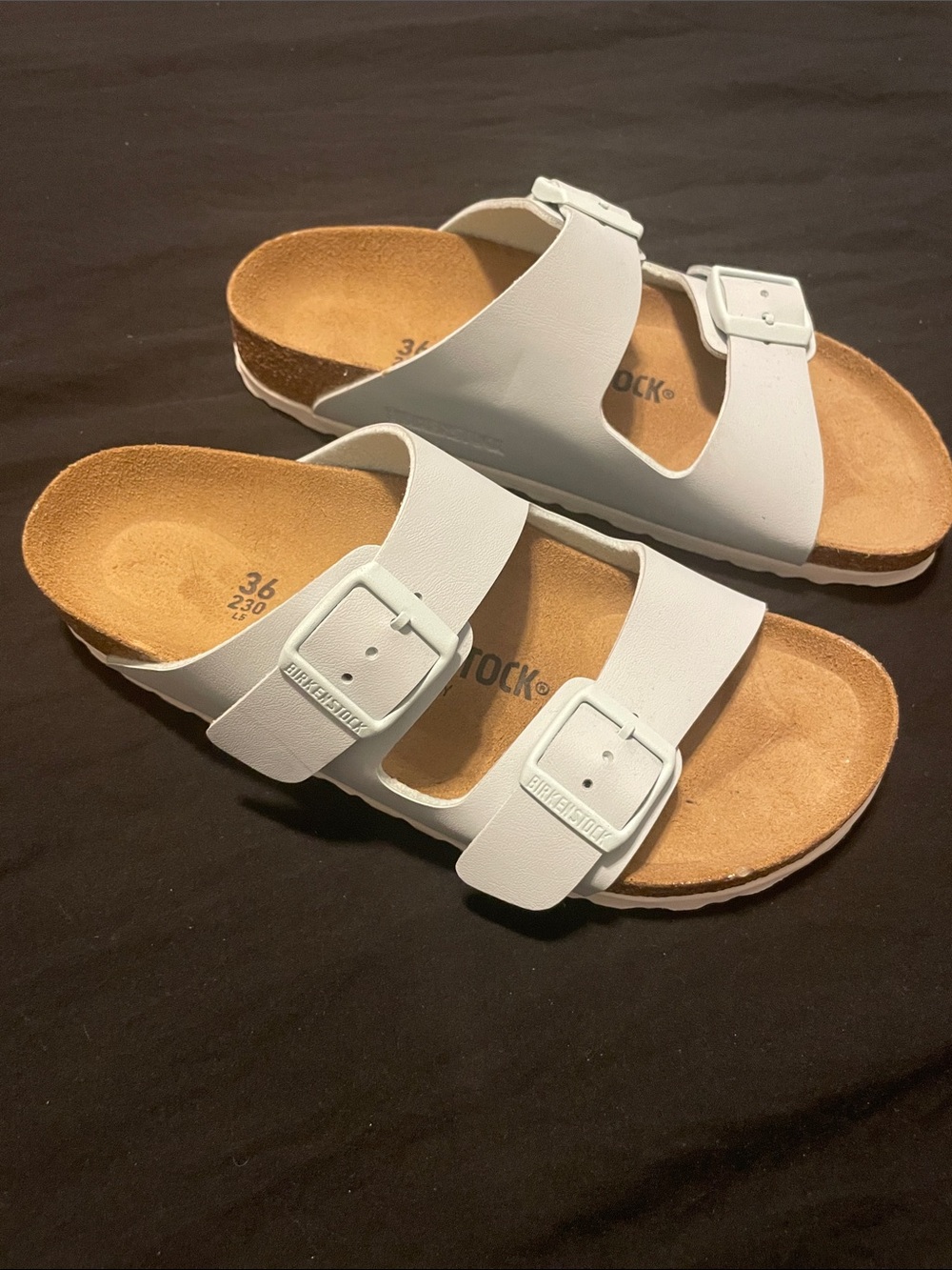 Light blue/green Arizona Birkenstocks
